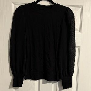 Who What Wear Black Textured Blouse